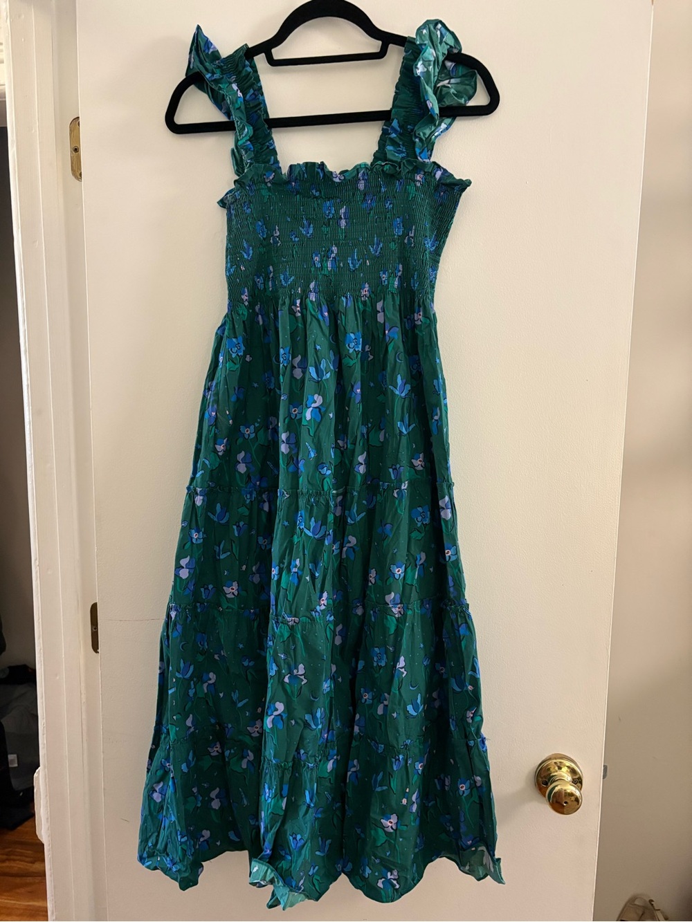 Hill House Ellie Green Flutter Floral Dress - Picture 2 of 4